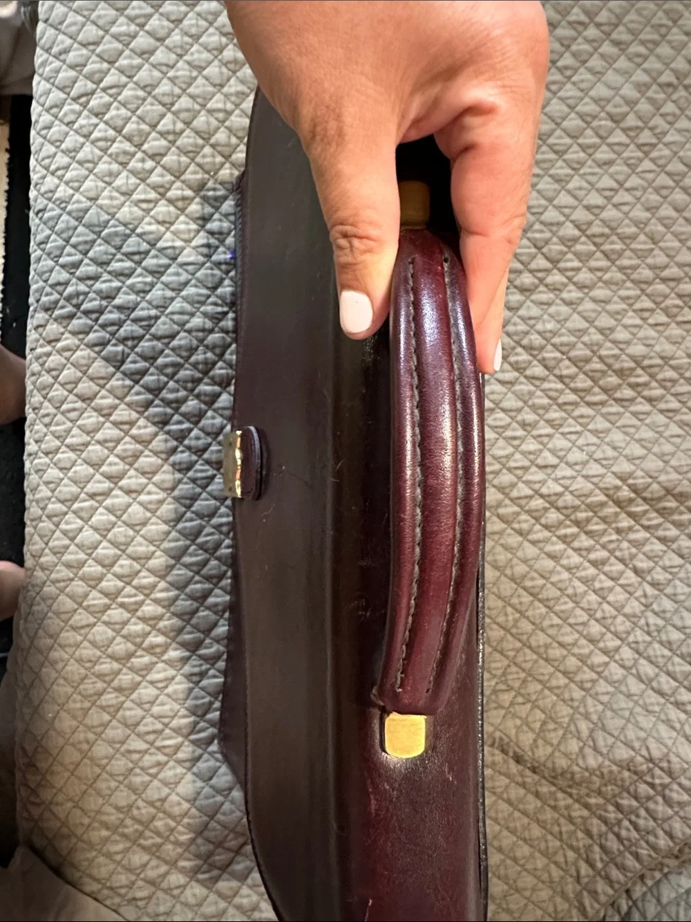 TUMI El Portal Burgundy Leather Briefcase